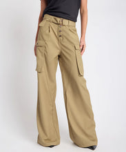Load image into Gallery viewer, One Teaspoon Elemental High Waist Tencel Cargo Pants in Khaki