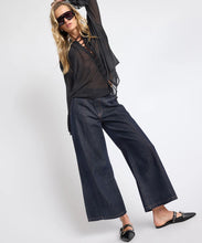 Load image into Gallery viewer, One Teaspoon Hayden Mid Waist Wide Leg Cropped Denim Jean in Raw Indigo