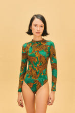Load image into Gallery viewer, Green Artsy Leopards Bodysuit - FINAL SALE