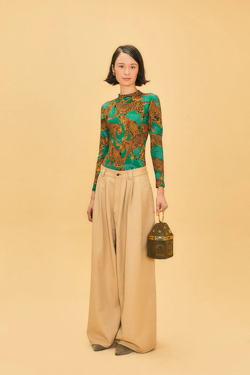 Green Artsy Leopards Bodysuit - FINAL SALE