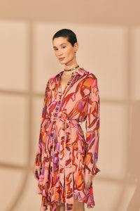 Farm Rio Wild Horses Rose L/S Mini Dress - FINAL SALE