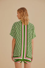 Load image into Gallery viewer, Farm Rio Green Pineapple Scarf Shirt