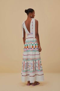 Farm Rio Off-White Embroidered Maxi - FINAL SALE