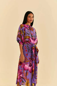 Farm Rio Maxi Flowers Purple Maxi Dress