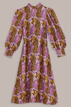 Load image into Gallery viewer, Farm Rio Lavender Tiger Leaves Midi Dress