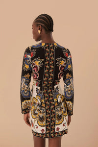 Farm Rio Maxi Floral Black Wrap Mini Dress - FINAL SALE