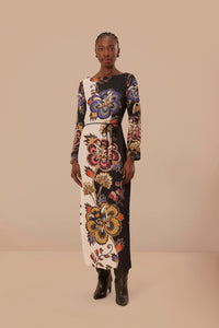 Farm Rio Black and White Maxi Floral Midi Dress - FINAL SALE