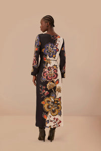 Farm Rio Black and White Maxi Floral Midi Dress - FINAL SALE