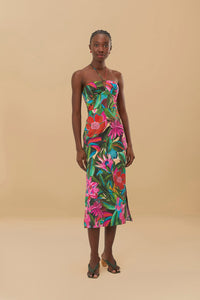 Farm Rio Mutlicolor Jardin De Reve Organic Cotton Midi Dress