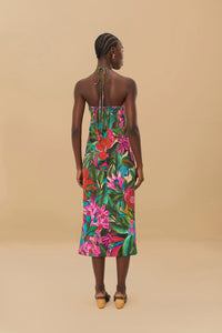 Farm Rio Mutlicolor Jardin De Reve Organic Cotton Midi Dress