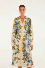 Load image into Gallery viewer, Farm Rio Sand Garden Scarf Long Sleeve Organic Cotton Midi Dress