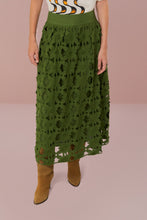 Load image into Gallery viewer, Farm Rio Green Richelieu Midi Skirt - FINAL SALE