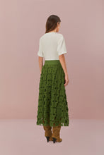 Load image into Gallery viewer, Farm Rio Green Richelieu Midi Skirt - FINAL SALE