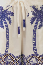 Load image into Gallery viewer, Farm Rio Blue Palm Trees Richelieu Short