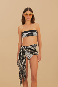Farm Rio Black Flower Leopards Sarong