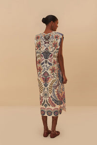 Farm Rio Off-White Boho Glam Midi Dress