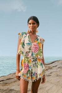 Farm Rio Off-White Sweet Bloom Blouse