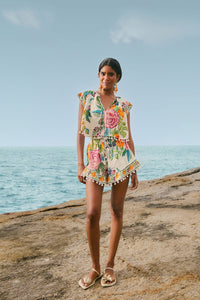 Farm Rio Off-White Sweet Bloom Blouse