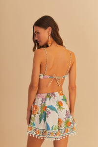 Farm Rio Off-White Sweer Bloom Shorts
