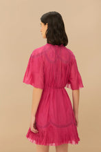 Load image into Gallery viewer, Farm Rio Pink Short Sleeve Ruched Mini Dress