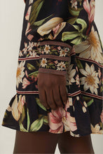 Load image into Gallery viewer, Farm Rio Black Surreal Flowers Long Sleeve Mini Dress