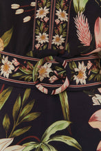 Load image into Gallery viewer, Farm Rio Black Surreal Flowers Long Sleeve Mini Dress