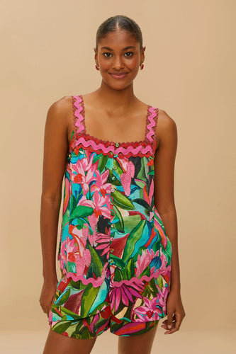 Farm Rio Mutlicolor Jardin De Reve Sleeveless Blouse - FINAL SALE