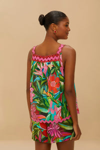 Farm Rio Mutlicolor Jardin De Reve Sleeveless Blouse - FINAL SALE
