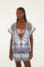 Load image into Gallery viewer, Farm Rio Blue Richilieu Romper - FINAL SALE
