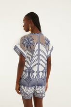 Load image into Gallery viewer, Farm Rio Blue Richilieu Romper - FINAL SALE