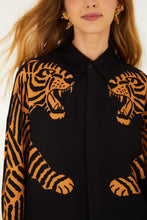 Load image into Gallery viewer, Farm Rio Black Tiger Long Sleeve Shirt - FINAL SALE