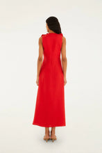Load image into Gallery viewer, Farm Rio 3d Flower Euroflax Premiun Linen Maxi Dress in Red