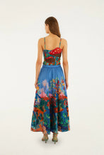 Load image into Gallery viewer, Farm Rio Multicolor Dream Landscape Organic Cotton Midi Skirt