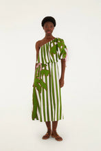 Load image into Gallery viewer, Farm Rio Off-White One-Shoulder Lenzing Ecovero Euroflax Midi Dress - FINAL SALE