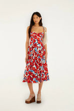 Load image into Gallery viewer, Farm Rio Cherry Blossom Sleeveless Lenzing Ecovero Euroflax Midi Dress