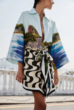 Load image into Gallery viewer, Farm Rio Multicolor Copacabana Beach Euroflax Premiun Linen Long Sleeve Kimono