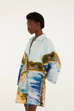 Load image into Gallery viewer, Farm Rio Multicolor Copacabana Beach Euroflax Premiun Linen Long Sleeve Kimono