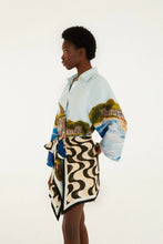 Load image into Gallery viewer, Farm Rio Multicolor Copacabana Beach Euroflax Premiun Linen Long Sleeve Kimono
