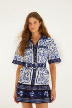 Load image into Gallery viewer, Farm Rio Off-White Porcelain Garden Euroflax Permium Linen Mini Dress
