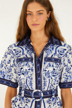 Load image into Gallery viewer, Farm Rio Off-White Porcelain Garden Euroflax Permium Linen Mini Dress