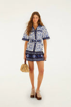 Load image into Gallery viewer, Farm Rio Off-White Porcelain Garden Euroflax Permium Linen Mini Dress