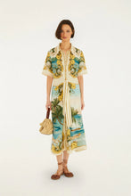 Load image into Gallery viewer, Farm Rio Off-White Royal Sea Collared Lenzing Ecovero Euroflax Midi Dress