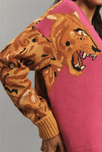 Load image into Gallery viewer, Farm Rio Bold Tiger Sleeve Knit Cardigan