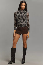 Load image into Gallery viewer, Farm Rio Striped Tiger Black Tulle Blouse