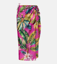 Load image into Gallery viewer, Farm Rio Tropicalia Midi Skirt in Bird Leaves Sand