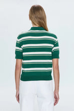Load image into Gallery viewer, Pistola Drea Cropped Polo in Emerald Stripe