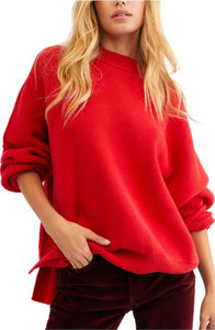 Free People Easy Street Tunic in Cherry