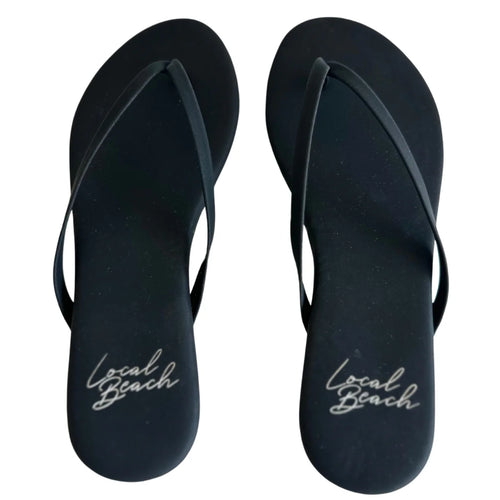 Local Beach Women's Flats Flip Flop in Black