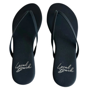 Local Beach Women's Flats Flip Flop in Black