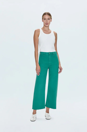 Pistola Penny High Rise Wide Leg Crop in Viridan